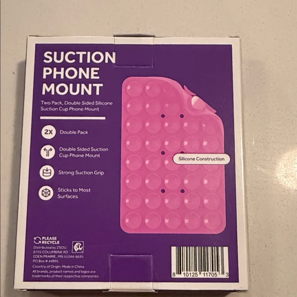 Suction Phone Mount - Pink and Black